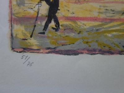 Gabriel DAUCHOT : Au Bois de Boulogne - Lithographie originale Signée 2