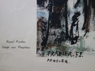 Raoul PRADIER : Neige aux Peupliers - Lithographie originale Signée 2