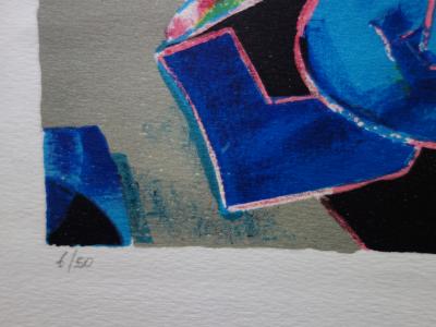 Tony AGOSTINI : Verre et fruits - Lithographie originale Signée 2