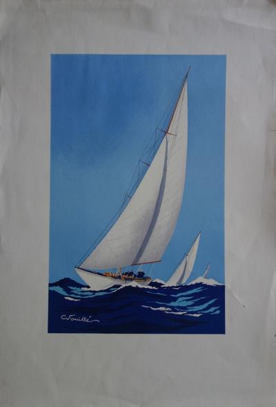 Georges FOUILLE : America’s Cup - Lithographie originale Signée 2