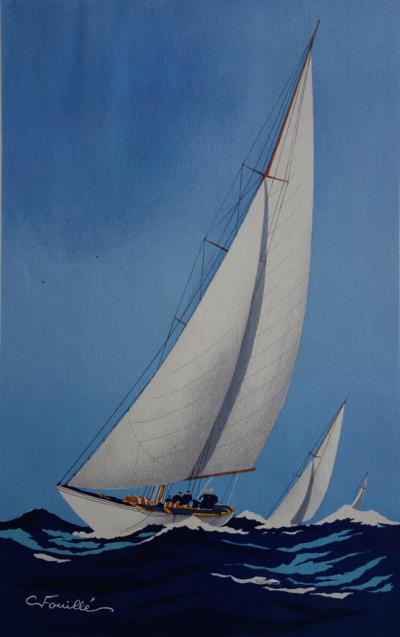 Georges FOUILLE : America’s Cup - Lithographie originale Signée 2