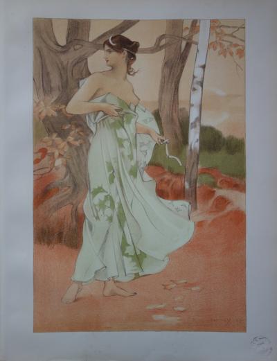 Auguste Donnay - Artémis, Lithographie originale  signée (1897) 2