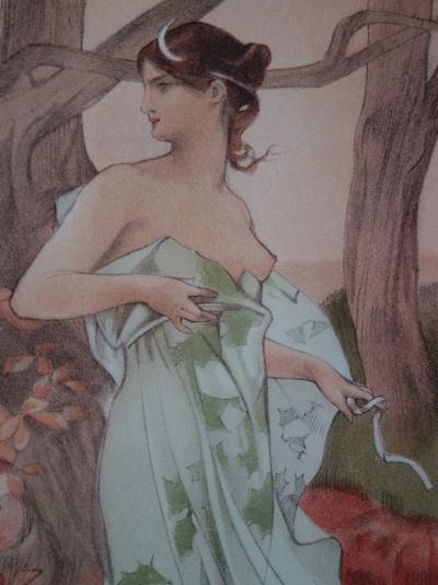 Auguste Donnay - Artémis, Lithographie originale  signée (1897) 2