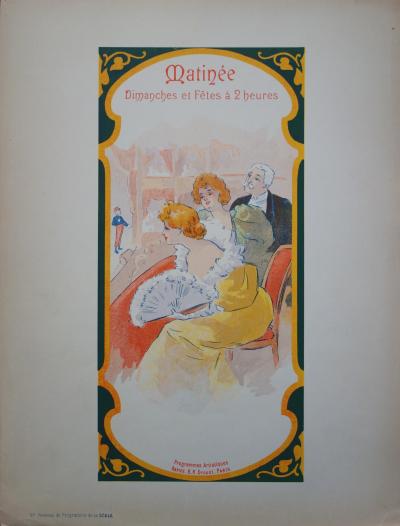Anonyme - Femmes galantes à la loge, Lithographie originale signée 2