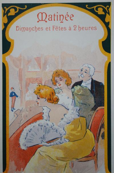 Anonyme - Femmes galantes à la loge, Lithographie originale signée 2