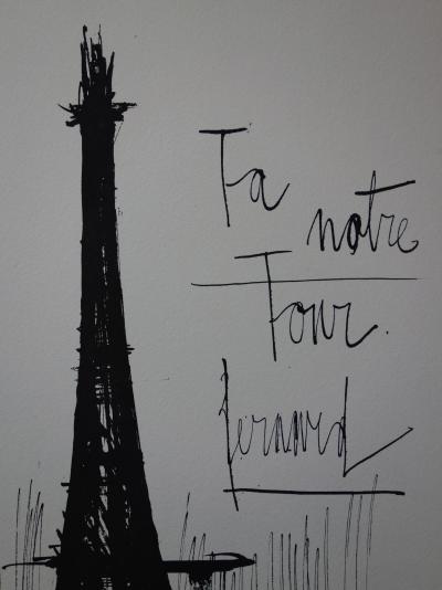 Bernard BUFFET : Paris : La Tour Eiffel - Gravure originale signée au crayon 2