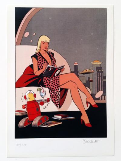 Philippe Berthet - Pin-up avec robe a pois 2