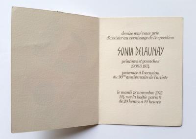 Sonia Delaunay - carte d’Invitation pour le 90ème Anniversaire de Sonia Delaunay 2
