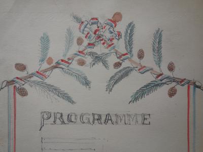 Gustave POETZSCH : Programme - Aquarelle originale signée 2