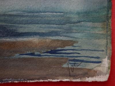 Gustave POETZSCH : Ciel d’orage - Aquarelle originale signée 2