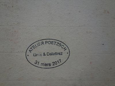 Gustave POETZSCH : Bergère et ses chèvres - Dessin original au pastel sanguine 2