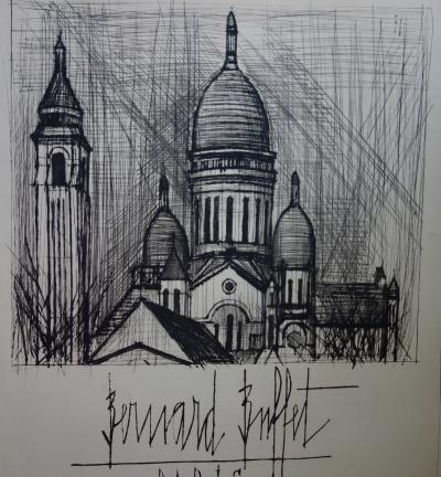 Bernard Buffet : Montmartre, le Sacré Coeur - Gravure originale signée 2