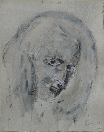 Philippe PASQUA : Portrait d’homme - Encre et aquarelle sur papier - Signée 2