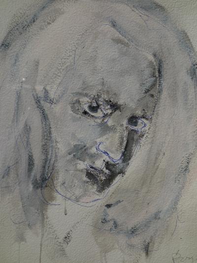 Philippe PASQUA : Portrait d’homme - Encre et aquarelle sur papier - Signée 2