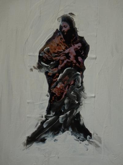 Philippe PASQUA : Madone à l’enfant - Acrylique sur toile - Signée 2