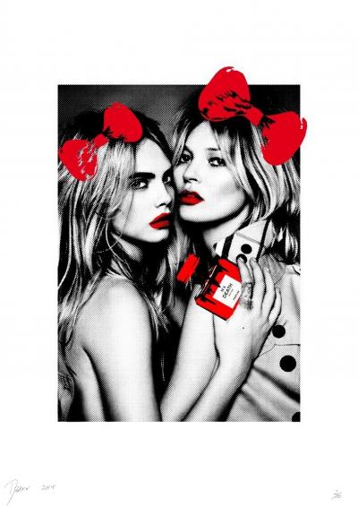 Collector's item - Death NYC - original numbered and signed silkscreen print - (Limited edition of 10 prints): "Kate and Cara" 2