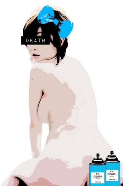 Death NYC - Girl Post Spray Blue, 2015 - Sérigraphie signée au crayon 2