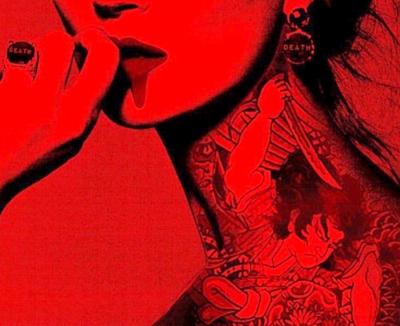 Death NYC - Kate Moss tattoo Red, 2015 - Sérigraphie originale signée 2