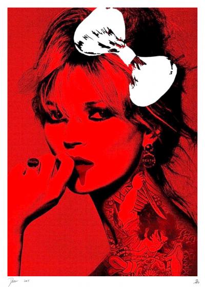 Death NYC - Kate Moss tattoo Red, 2015 - Sérigraphie originale signée 2