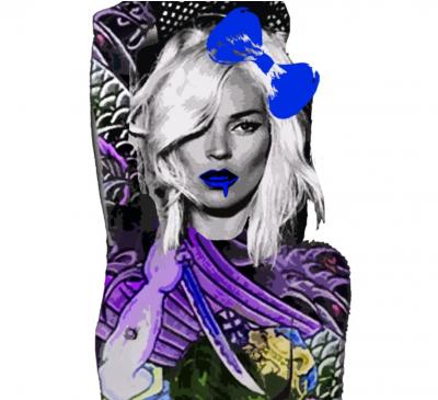 Death NYC - Kate Moss Tattoo Purple - Sérigraphie signée 2