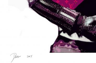 Death NYC - Samurai purple, 2015 - Sérigraphie signée au crayon 2