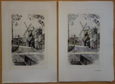 Charles SAMSON : Paris, Le Moulin de la Galette - Deux gravures - Signée 2