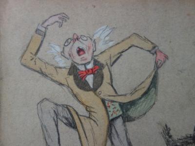 Edmond PELLISSON : Caricature, un bain de siège - Dessin original signé - c. 1899 2