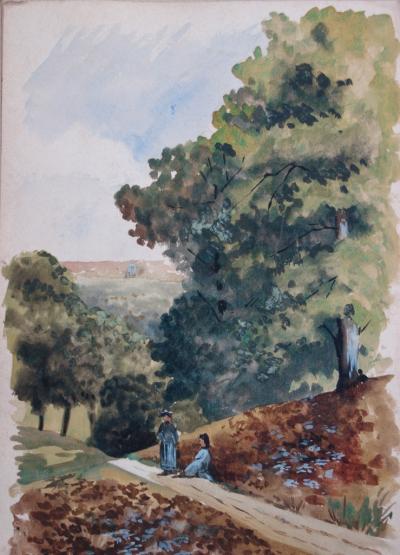 Edmond PELLISSON : Coin de rivière paisible, c. 1899 - Aquarelle signée 2