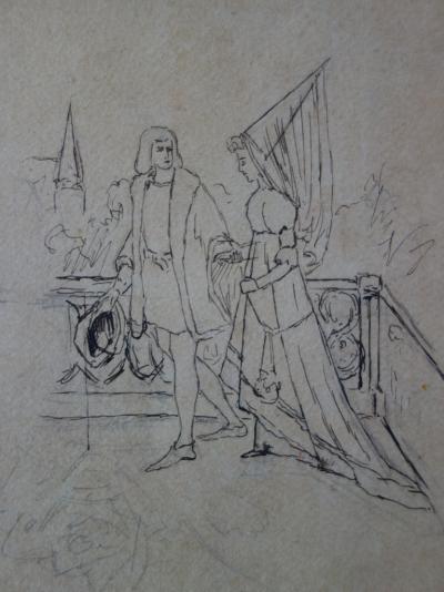 Edmond PELLISSON : D’Artagnan au combat - Aquarelle originale signée - c. 1902 2