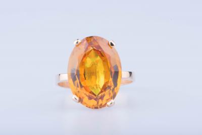 Bague en or jaune 18 ct 1 citrine 2