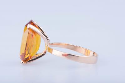 Bague en or jaune 18 ct 1 citrine 2