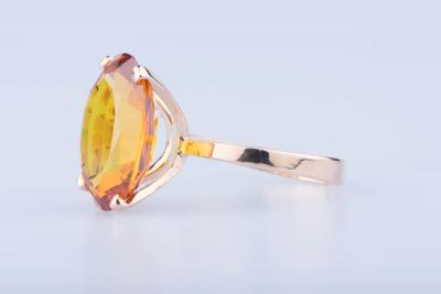 Bague en or jaune 18 ct 1 citrine 2