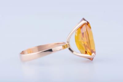 Bague en or jaune 18 ct 1 citrine 2