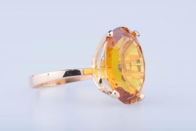 Bague en or jaune 18 ct 1 citrine 2