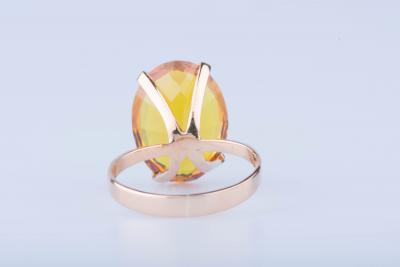 Bague en or jaune 18 ct 1 citrine 2