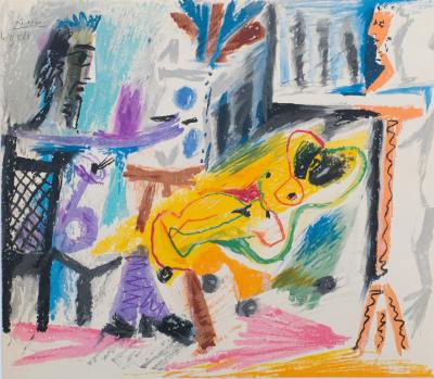 Pablo PICASSO : Le peintre et son modèle - Lithographie signée 2