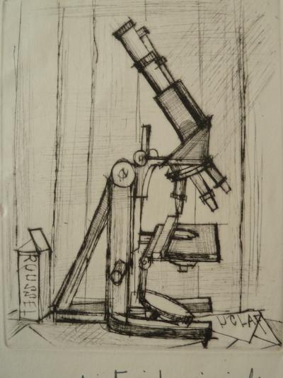 Bernard BUFFET (1928-1999) - Le microscope - Gravure 2