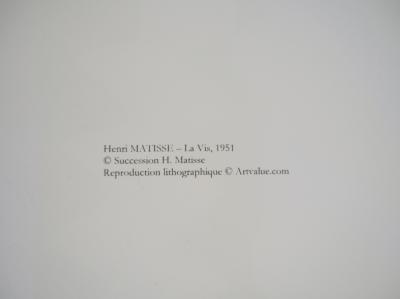 Henri MATISSE (d’après) - La Vis - Lithographie en couleurs 2