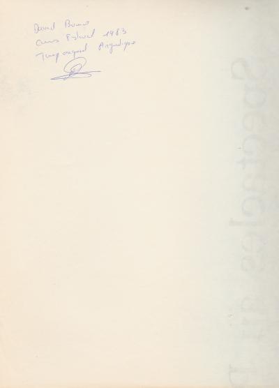 David BOWIE - photographie originale signée et datée 2