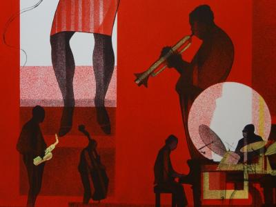 Sacha CHIMKEVITCH - Jazz, Hot Swing - Lithographie originale signée 2