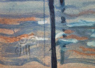 Jean-Baptiste VALADIE - Gondoles et Lagune à Venise - Lithographie originale signée au crayon 2
