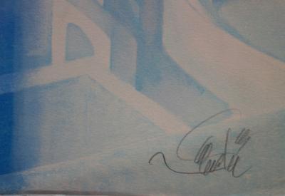 Jean-Baptiste VALADIE : Lumière blanche sur Santorin - Lithographie originale signée au crayon 2