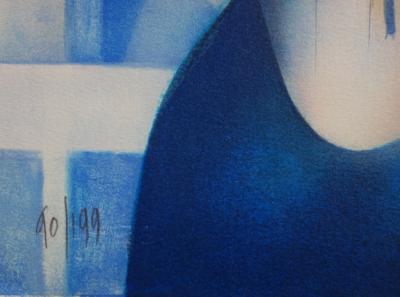 Jean-Baptiste VALADIE : Lumière blanche sur Santorin - Lithographie originale signée au crayon 2