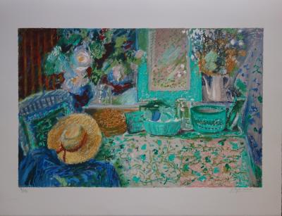 Yvonne CHEFFER DELOUIS: Strohhut - Original signierte Lithographie 2
