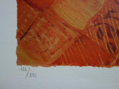 Nancy DELOUIS : Le repos de la fleuriste - Lithographie originale signée 2