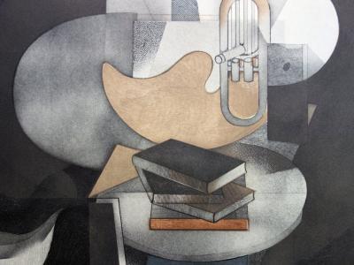 André MINAUX : Nature morte cubiste - Gravure originale signée 2