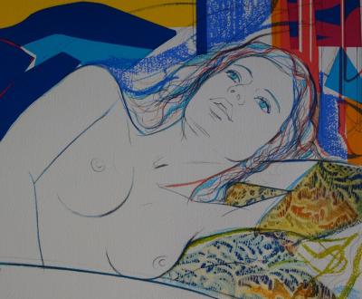 Jean-Baptiste VALADIE : Les yeux bleus - Lithographie originale signée 2