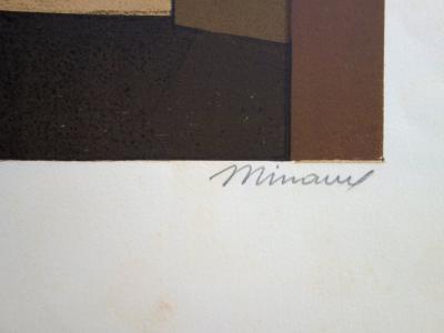 André MINAUX : Nature morte cubiste - Gravure originale signée 2