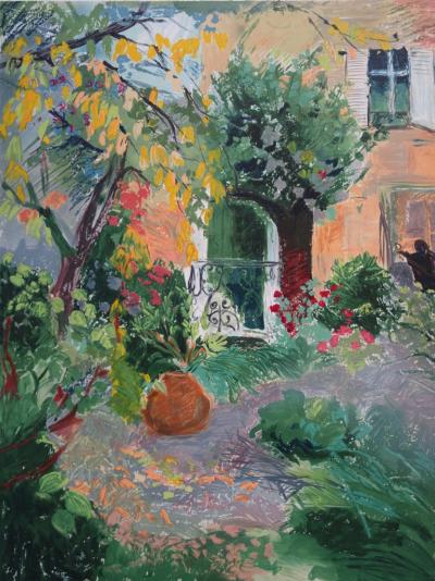 Nancy DELOUIS : Le jardin provençal au printemps - Lithographie originale signée 2