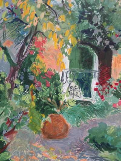 Nancy DELOUIS : Le jardin provençal au printemps - Lithographie originale signée 2